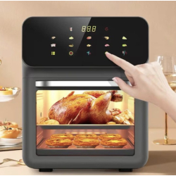 Friteuza premium cu aer cald 10L panou touch multifunctionala Negru/Gri