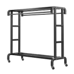 Suport dublu pentru haine cu suport pantofi si spatiu depozitare 150 x 109 x 50 cm rezistenta 70kg