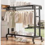 Suport dublu pentru haine cu suport pantofi si spatiu depozitare 150 x 109 x 50 cm rezistenta 70kg