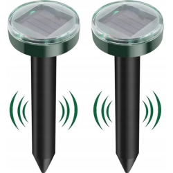 Set 2 aparate cu ultrasunete solare ROTUNDE pentru alungarea cartitelor si rozatoarelor