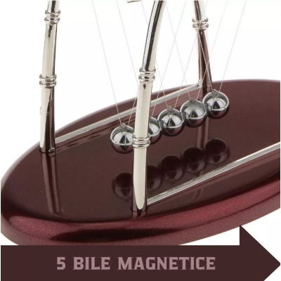 Decoratiune Pendulul lui Newton pentru birou cu 5 bile Design Elegant si Durabil 18 cm