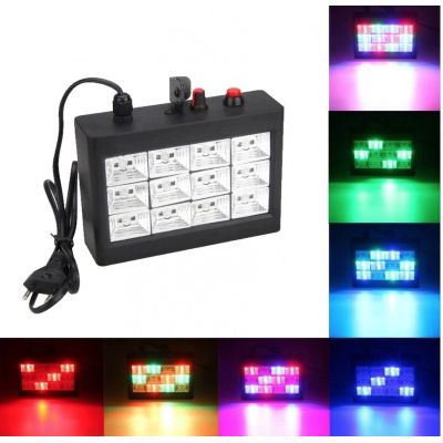 Stroboscop disco cu jocuri de lumini Strobe 12 LED