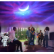 Proiector LED in forma de astronaut cu sunete si lumini stickere autoadezive conexiune Bluetooth