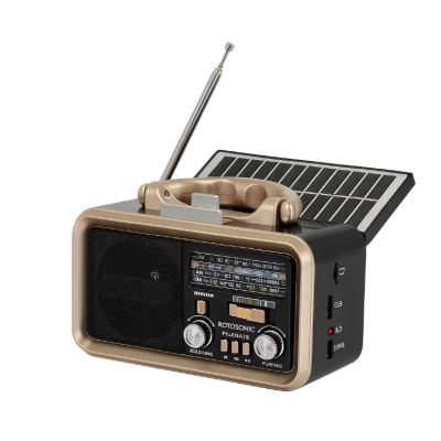 Radio Portabil ROTOSONIC XB 899BT S cu Panou Solar MP3 Bluetooth USB Lanterna si Acumulator