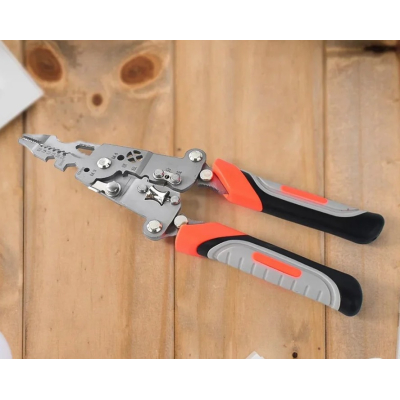 Cleste multifunctional 3 in 1 pentru dezizolat taiat si sertizat cabluri maner ergonomic