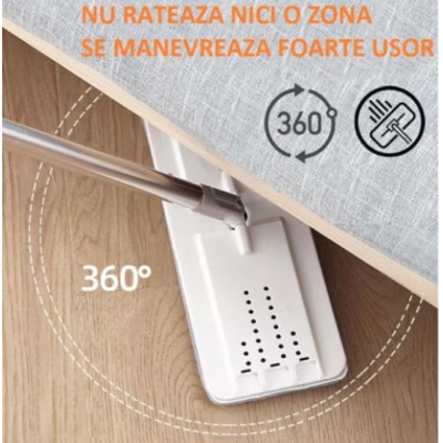 Mop profesional cu galeata cu doua cuve rotativ 360