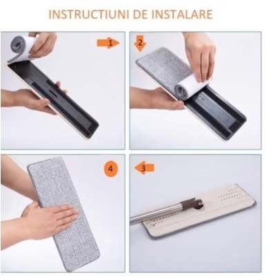 Mop profesional cu galeata cu doua cuve rotativ 360