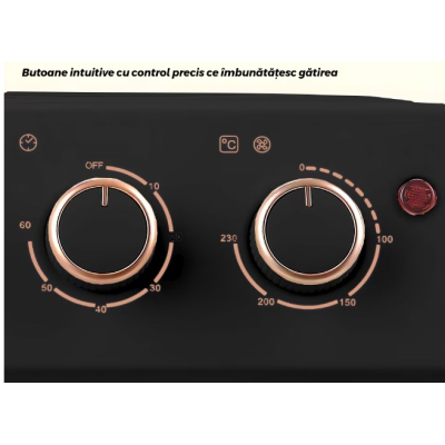 Friteuza cu aer cald S18 tip cuptor electric geam de sticla capacitate 12 L 1360W