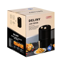 Friteuza cu aer cald Deliny Capacitate 5 Kg putere 1400W Negru