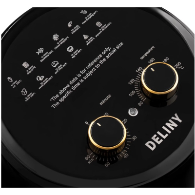 Friteuza cu aer cald Deliny Capacitate 5 Kg putere 1400W Negru