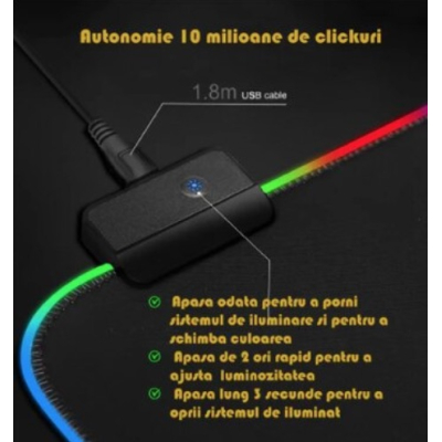 Mousepad Gaming Andowl Q R20 cu LED multicolor USB