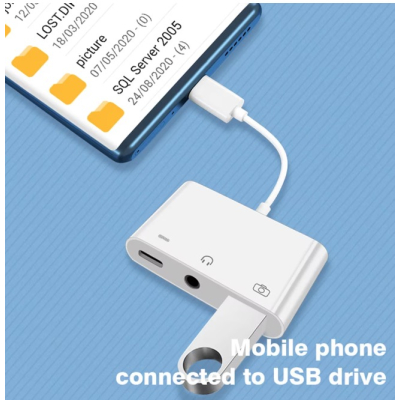 Adaptor OTG 3 in 1 USB C la USB Port de Incarcare PD Jack Audio 3.5MM Q US9