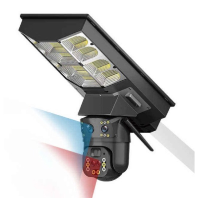 Camera supraveghere cu lampa solara Inteligenta 4MP cu PTZ si Conectivitate 4G  Supraveghere Completa cu Iluminare LED