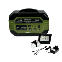 Kit Portabil Energie Solara GD LITE 9002 putere 100W Panou Solar Boxa FM/MP3 Iluminare LED