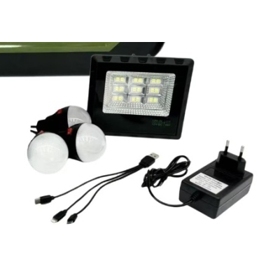 Kit Portabil Energie Solara GD LITE 9002 putere 100W Panou Solar Boxa FM/MP3 Iluminare LED