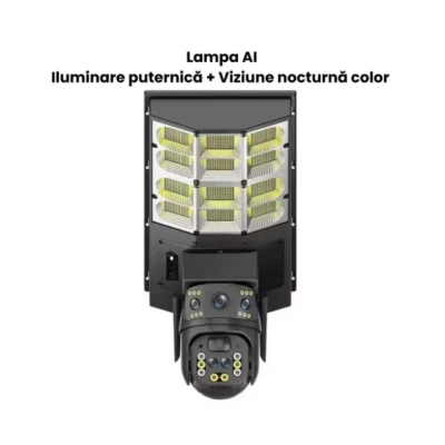 Lampa solara stradala cu camera de supraveghere SIM 4G Microfon + Difuzor incorporat