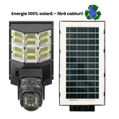 Lampa solara stradala cu camera de supraveghere SIM 4G Microfon + Difuzor incorporat