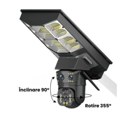 Lampa solara stradala cu camera de supraveghere SIM 4G Microfon + Difuzor incorporat