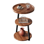 Masuta cafea rotunda lemn maro 3 nivele 62 x 38 cm
