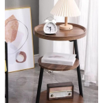Masuta cafea rotunda lemn maro 3 nivele 62 x 38 cm