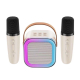Boxa portabila karaoke K12 cu 2 microfoane incluse