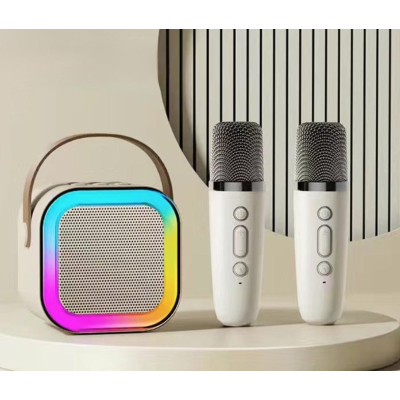 Boxa portabila karaoke K12 cu 2 microfoane incluse