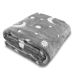 Patura pufoasa cu stelute fosforescente 150x170cm GRI