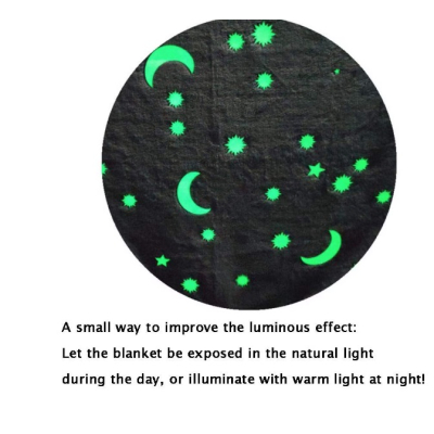 Patura pufoasa cu stelute fosforescente 150x170cm GRI