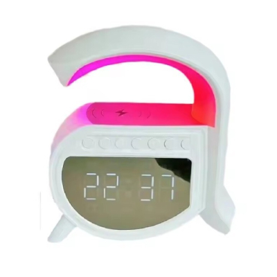 Boxa Bluetooth statie Incarcare wireless 15W Lampa LED RGB 4 in 1 ANDOWL 5A PRO