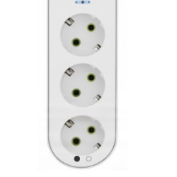 Prelungitor cu 3 prize USB intrerupator si protectie la supratensiune 2 m Andowl Q PX360
