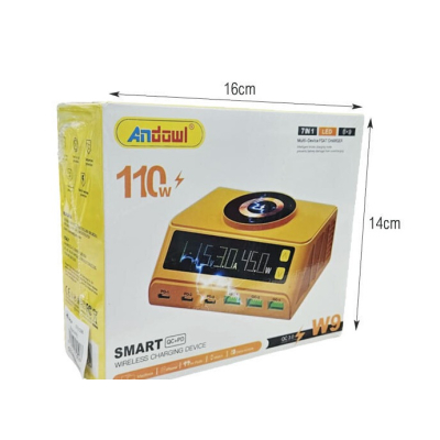  Incarcator Wireless W9 cu 3 Porturi USB A si 3 Porturi USB C putere 110W