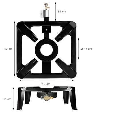 Pirostrie din fonta cu 4 picioare 40x40cm