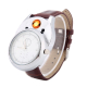 Ceas cu bricheta USB model ZH331 metal piele eco design 2 in 1