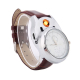 Ceas cu bricheta USB model ZH331 metal piele eco design 2 in 1