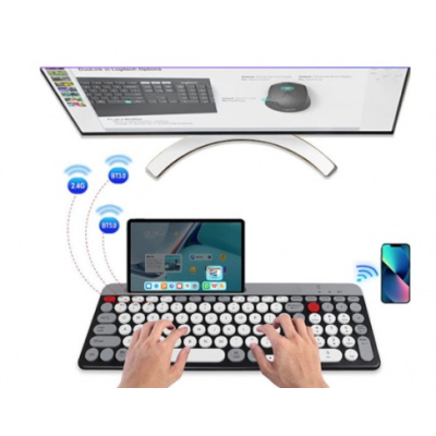 Tastatura wireless QK8066 Bluetooth cu suport tableta/telefon