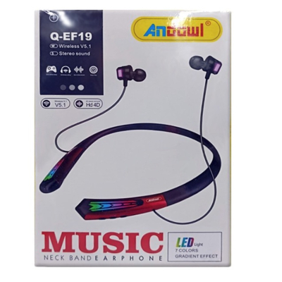 Casti audio Bluetooth sport Q EF19 LED RGB stereo fitness alergare