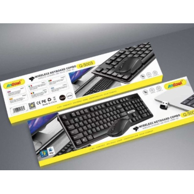 Set tastatura si mouse wireless Andowl Q 5003