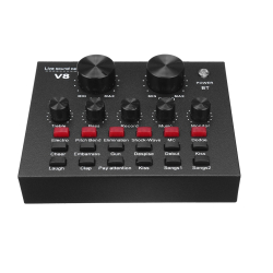 Placa de sunet multifunctionala Q MIC1 bluetooth mixer microfoane 6 Sound Modes +12 Sound Effects Live