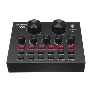 Placa de sunet multifunctionala Q MIC1 bluetooth mixer microfoane 6 Sound Modes +12 Sound Effects Live