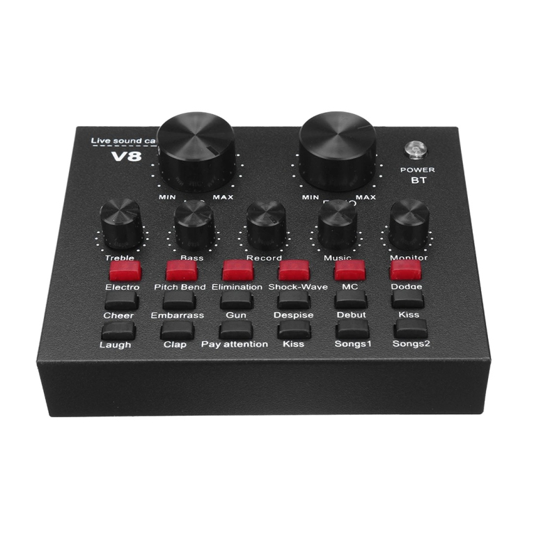 Placa de sunet multifunctionala Q MIC1 bluetooth mixer microfoane 6 Sound Modes +12 Sound Effects Live