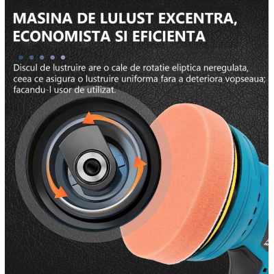 Polizor auto fara fir 8 viteze ajustabile design eficient cu 2 acumulatori