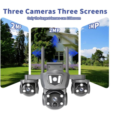 Camera de supraveghere solara multifunctionala cu 3 lentile 4G cu vedere nocturna ALBA