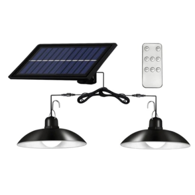 Lampa cu 2 becuri LED si panou solar detasabil telecomanda