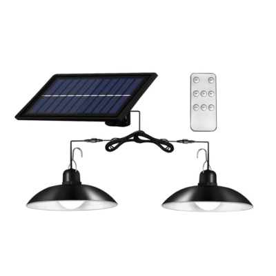 Lampa cu 2 becuri LED si panou solar detasabil telecomanda