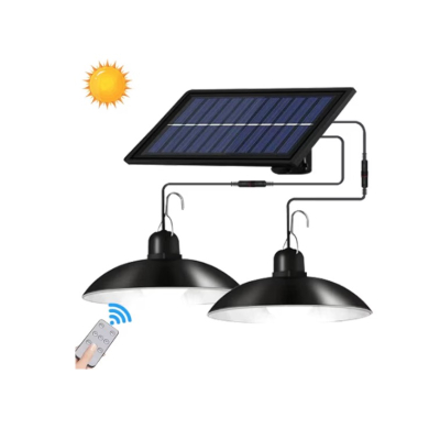 Lampa cu 2 becuri LED si panou solar detasabil telecomanda