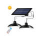 Lampa cu 2 becuri LED si panou solar detasabil telecomanda