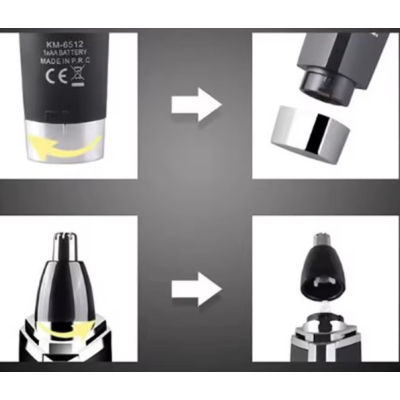 Trimmer de nas si urechi 2 in 1 Kemei KM 6512