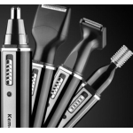 Set trimmer electric 4 in 1 Kemei KM 6630 negru cu 4 capete