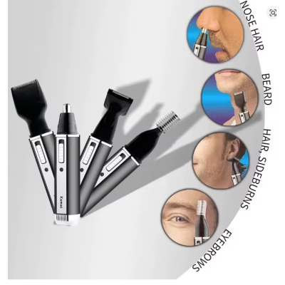 Set trimmer electric 4 in 1 Kemei KM 6630 negru cu 4 capete