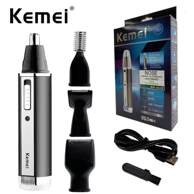 Set trimmer electric 4 in 1 Kemei KM 6630 negru cu 4 capete